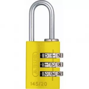 Abus 145/20 C Yellow 14521 145 Series 3-Dial Padlock Yellow - Carded