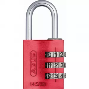 Abus 145/30 C Red 14534 145 Series 3-Dial Padlock Red - Carded
