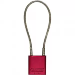 Abus 72/30CAB B KA Red 4 Cable Aluminum Padlock w/ Cable, 4", Red