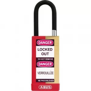Abus 74MLB/40 B KA Red Solid Brass Padlock, Keyed Alike, Red