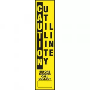 Accuform FMK328 Utility Line Marker "Caution, Utility Line..."