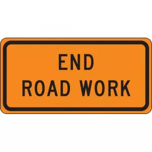 Accuform FRK328DP Rigid Construction Sign "End Road Work"