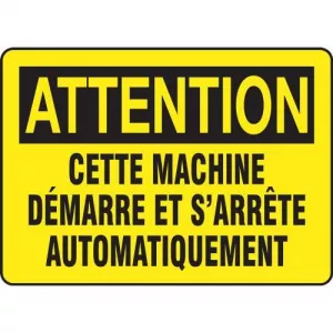 Accuform FRMEQM717XP Sign "This Machine Starts and Stops ..."