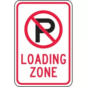 Accuform FRP143RA Reflective Aluminum Sign "Loading Zone" & P Symbol