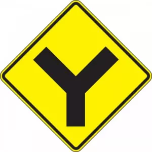Accuform FRW635HP Prismatic Sign "Y-Intersection Symbol"