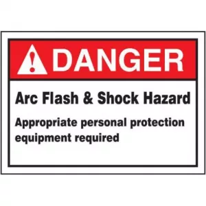 Accuform LELC132 3-1/2" x 5" Arc Flash Label "Appropriate PPE ..."