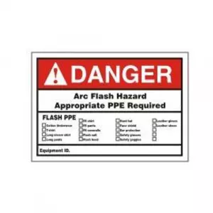 Accuform LELC148 3-1/2" x 5" Arc Flash Label "Appropriate PPE ..."