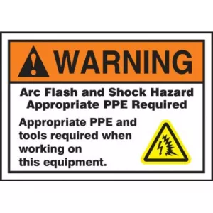 Accuform LELC316 5" x 7" ANSI Warning Safety Label "Arc Flash ..."