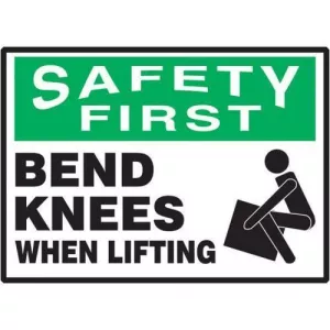 Accuform LGNF954XVE 3-1/2" x 5" Safety Label "Bend Knees When ..."