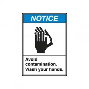 Accuform LRST800VSP 5" x 3-1/2" Safety Label "Avoid Contamination..."