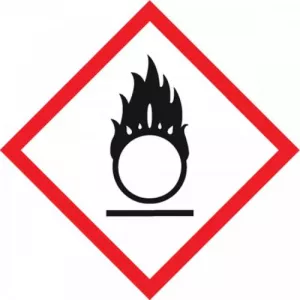 Accuform LZH602EV2 Poly GHS Label "Flame Over Circle"