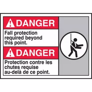 Accuform MAFC131XT Bilingual ANSI Sign "Fall Protection Required..."