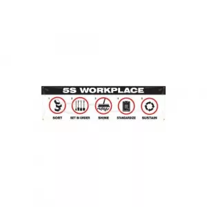 Accuform MBR980 5S Banner "5S Workplace Sort, Set in Order, Shine..."