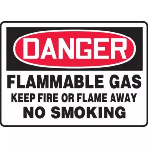 Accuform MCHG062VS OSHA Sign "Flammable Gas Keep Fire or Flame..."