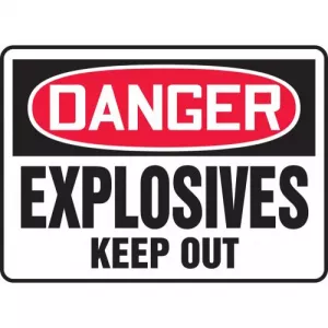 Accuform MCHL082XP Accu-Shield OSHA Sign "Explosives Keep Out"