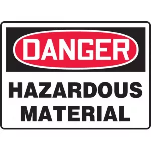 Accuform MCHL287VP Plastic OSHA Sign "Danger Hazardous Material"