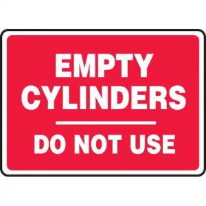 Accuform MCPG526XV Dura-Vinyl Sign "Empty Cylinders Do Not Use" Red