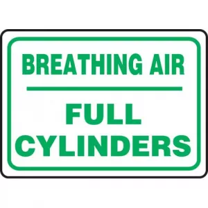 Accuform MCPG536VP Plastic Sign "Breathing Air Full Cylinders"
