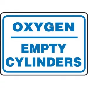 Accuform MCPG541XP Accu-Shield Sign "Oxygen Empty Cylinders"