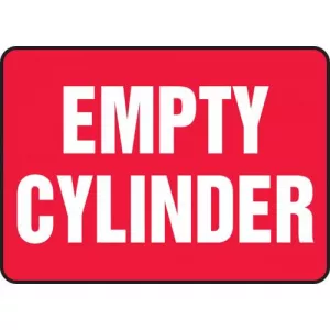 Accuform MCPG595VS Adhesive Vinyl Sign "Empty Cylinder", Red