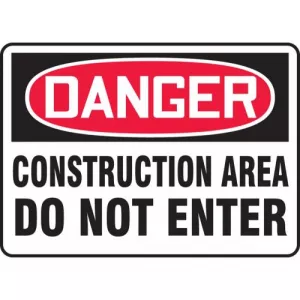 Accuform MCRT128XL OSHA Sign "Construction Area Do Not Enter"