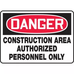 Accuform MCRT134VA Aluminum Sign "Construction Area Authorized..."