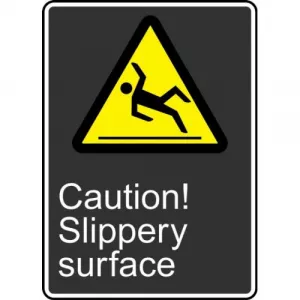 Accuform MCSA620VP 14" x 10" Plastic Sign: "Caution Slippery Surface"