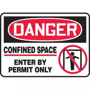 Accuform MCSP014VS Sign "Confined Space Sign Enter By Permit Only"