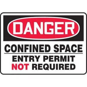 Accuform MCSP021XT Sign "Confined Space Entry Permit Not Required"