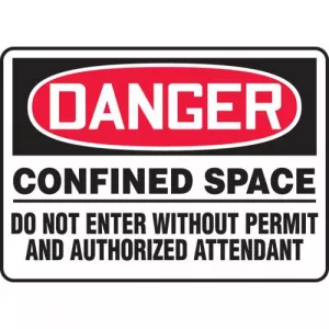Accuform MCSP030XP Sign "Confined Space Do Not Enter without..."