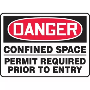 Accuform MCSP031VS Sign "Confined Space Permit Required Prior to ..."