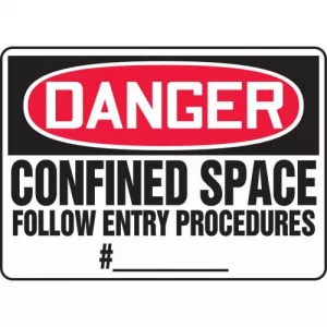 Accuform MCSP032XP Sign "Confined Space Follow Entry Procedures #_"