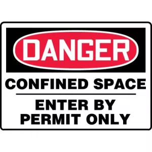 Accuform MCSP047XP Sign "Confined Space Enter By Permit Only"