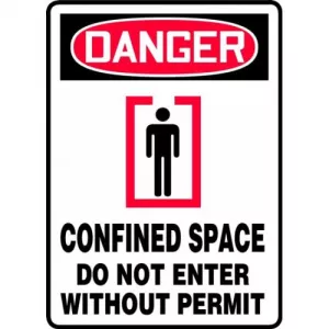 Accuform MCSP049XT Sign "Confined Space Do Not Enter without a ..."