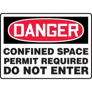 Accuform MCSP122VS Sign "Confined Space Permit Required Do Not Enter"
