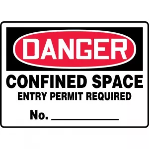 Accuform MCSP125XL Sign "Confined Space Entry Permit Required No_"