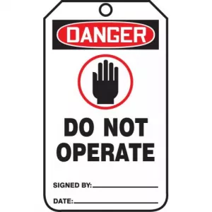 Accuform MDT001PTM RP-Plastic Tag "Danger Do Not Operate"