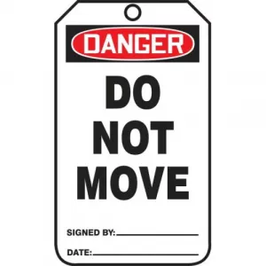 Accuform MDT014CTM PF-Cardstock Tag "Danger Do Not Move"