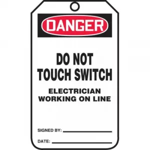 Accuform MDT107PTM RP-Plastic Tag "Do Not Touch Switch"