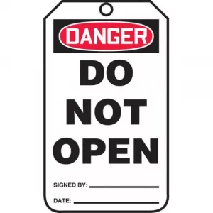 Accuform MDT129LPM Self Laminated RP-Plastic Tag "Do Not Open"
