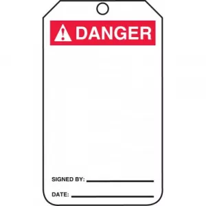 Accuform MDT205LPP Self Laminated RP-Plastic Blank Tag "Danger"