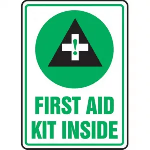 Accuform MFSD436VP 10" x 7" Plastic Sign: "First Aid Kit Inside"