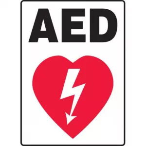 Accuform MFSD562VS Adhesive Vinyl Sign "AED" & Graphic Symbol
