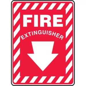 Accuform MFXG908XP Accu-Shield Sign "Fire Extinguisher" & Down Arrow