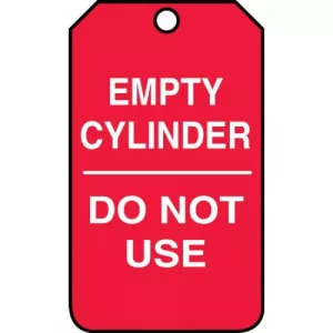 Accuform MGT202PTP RP-Plastic Tag "Empty Cylinder - Do Not Use"