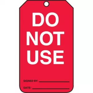 Accuform MGT219PTP RP-Plastic Tag "Do Not Use"