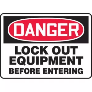 Accuform MLKT106XV 7" x 10" Safety Sign "Lock Out Equipment ..."