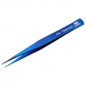 Aven 18013TTB Titanium Blue Tweezer, Pattern AA