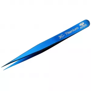 Aven 18056TTB Titanium Blue Tweezers, Pattern #3C