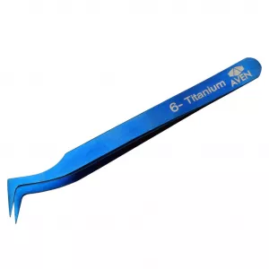 Aven 18069TTB Titanium Blue Tweezers, Pattern #6